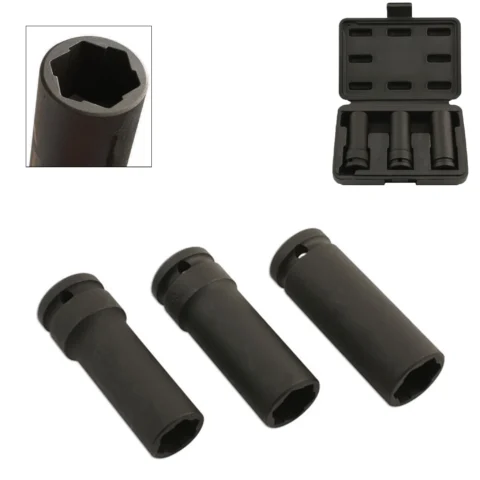 Sérült kerékcsavar kiszerelő készlet 1/2" 3 db speciális belső profil