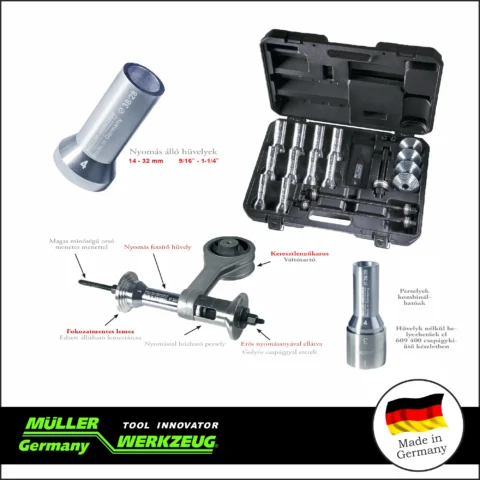 Szilent és csapágy ki-beszerelő klt 14-32 mm - XS - MÜLLER