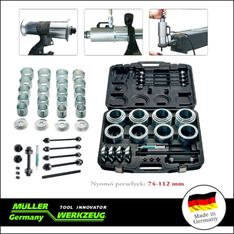 Szilent és csapágy ki-beszerelő klt 74-112 mm XL - MÜLLER
